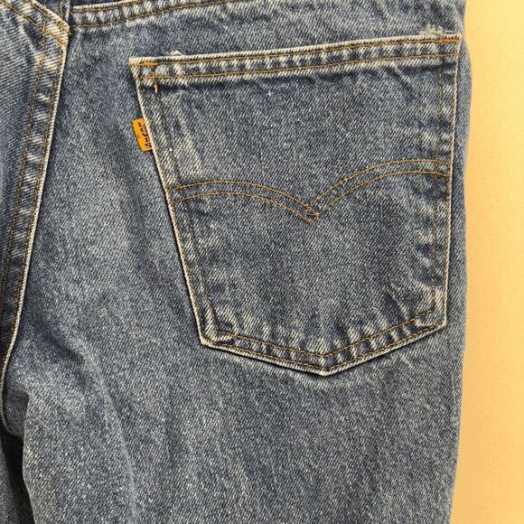 Vintage Levi's 517 Jeans Size 30x31 Flare USA Made 80s Whisker Fade Orange Tab - Picture 5 of 14